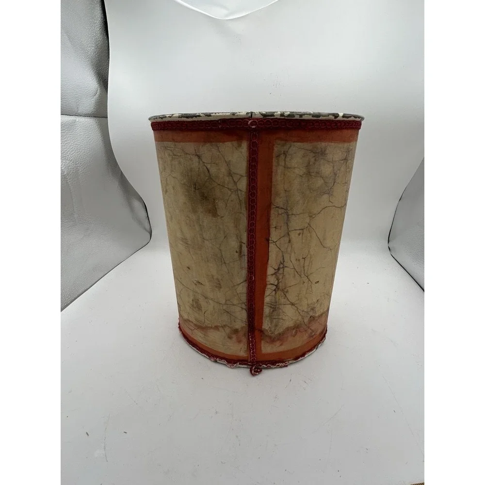 MCM Trash can African Woman Making Blanket Textured Art‎ Bohemian 11